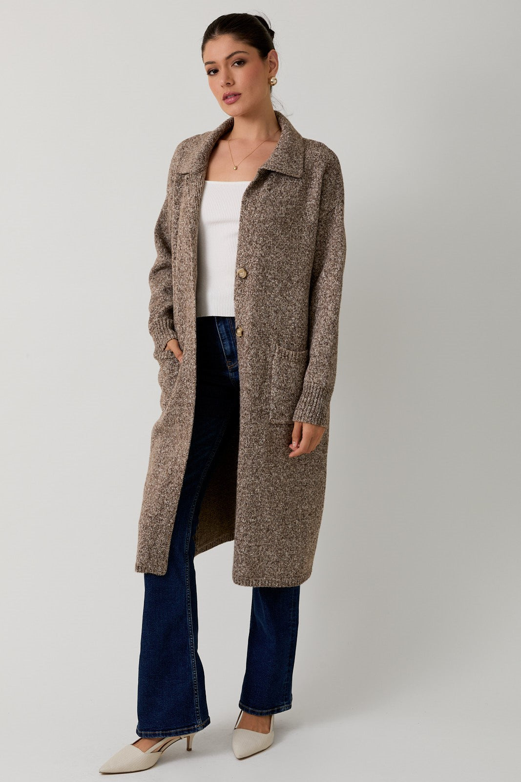 Long Button Up Cardigan