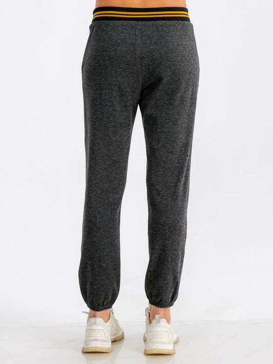 Elastic Waist Jogger Sweatpants - Black