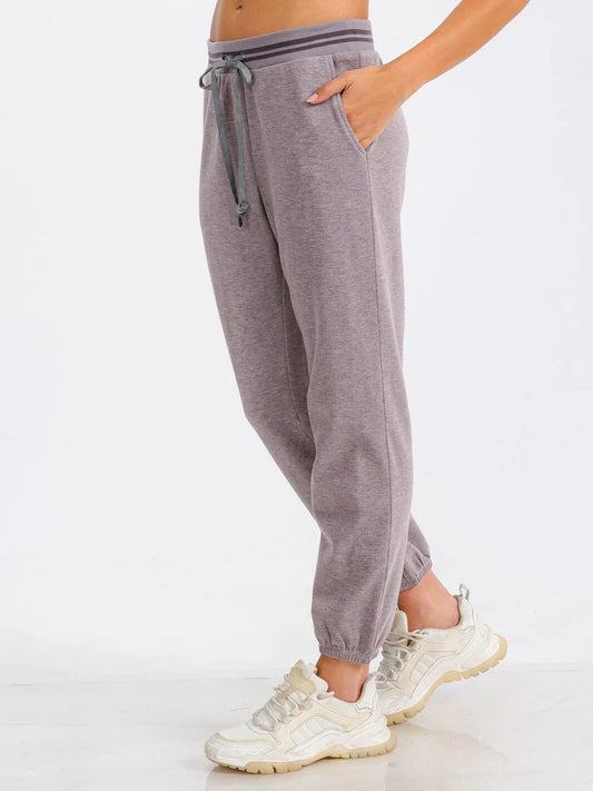 Elastic Waist Jogger Sweatpants - Lavender