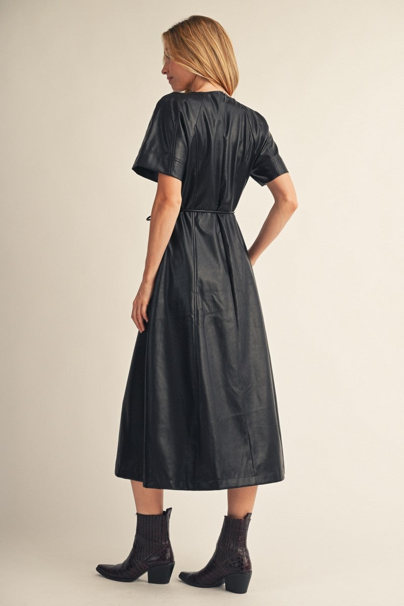 Faux Leather Mini Dress