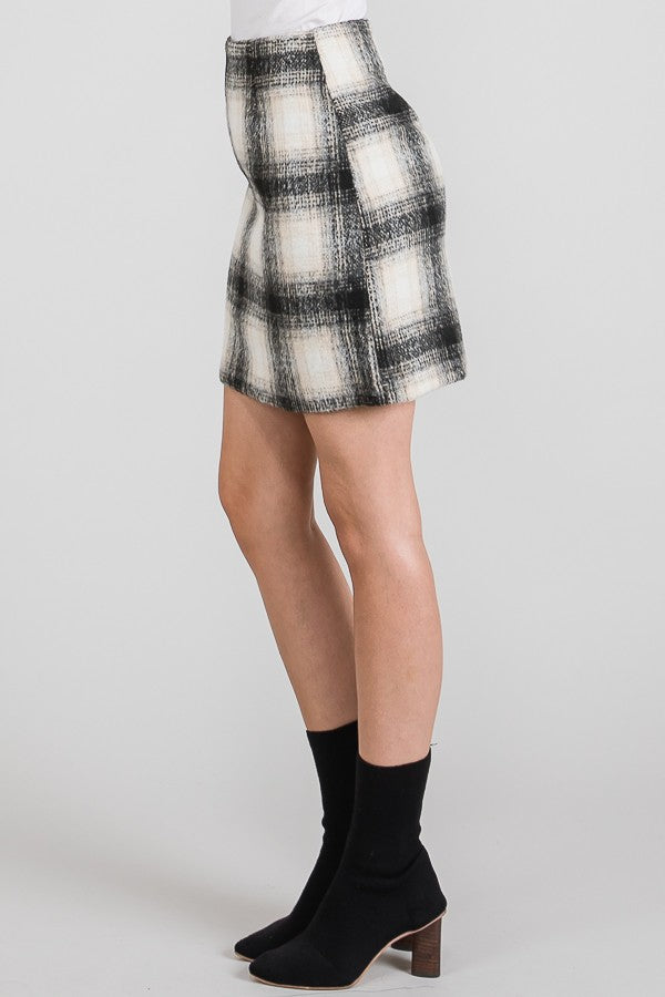 Faux Wool Mini Skirt
