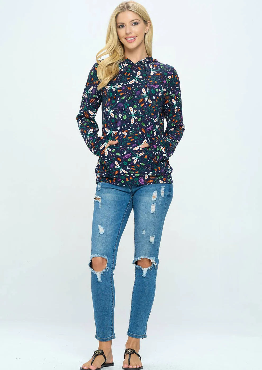Navy Dragonfly Hoodie