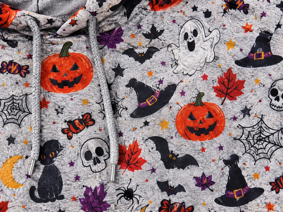 Halloween Print Pullover Hoodie