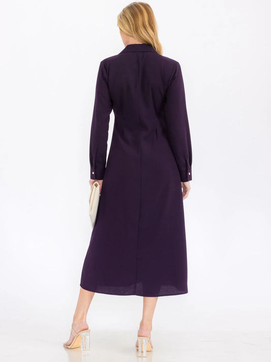 Button Down Long Sleeve Dress