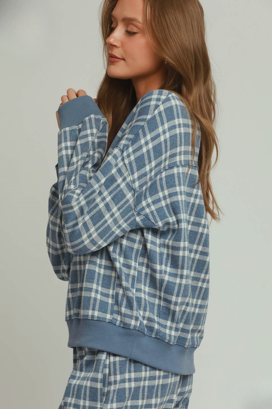 Plaid Printed Pullover Sweater