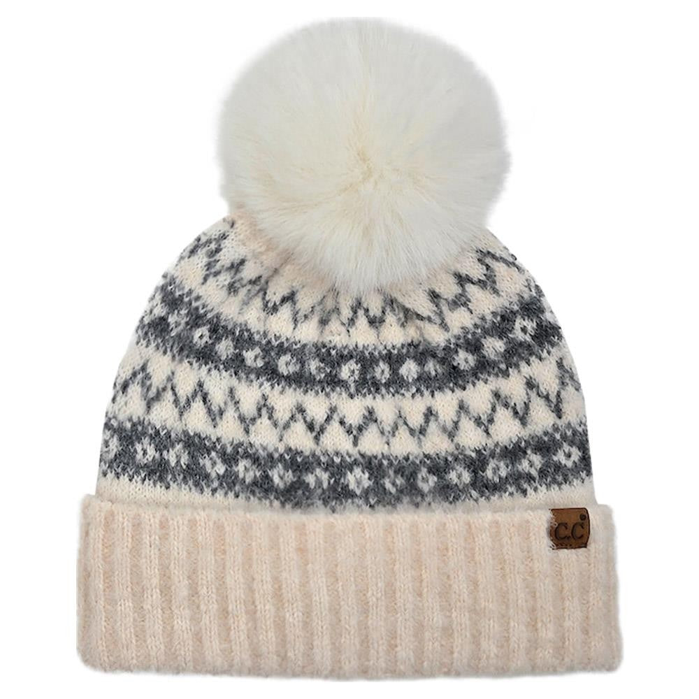 Fair Island Pom Beanie - Gray