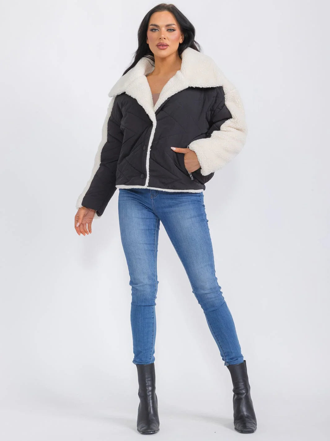 Sherpa Button Up Coat