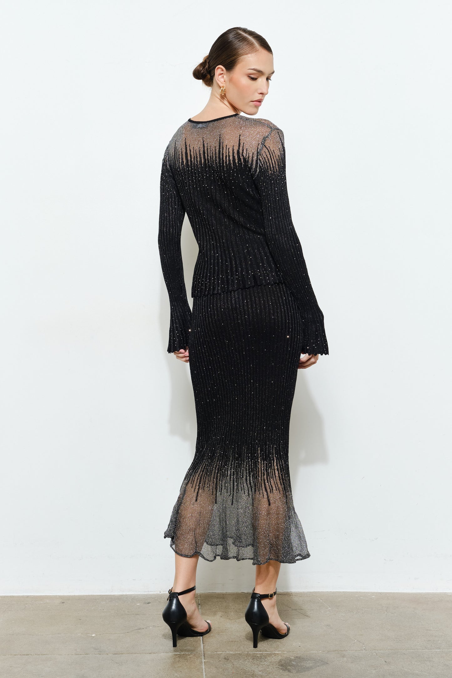 Sparkling Sheer Hem Skirt