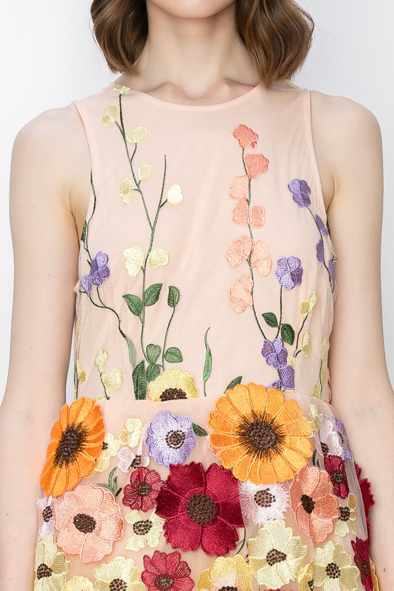 Blush Flower Sleeveless Dress