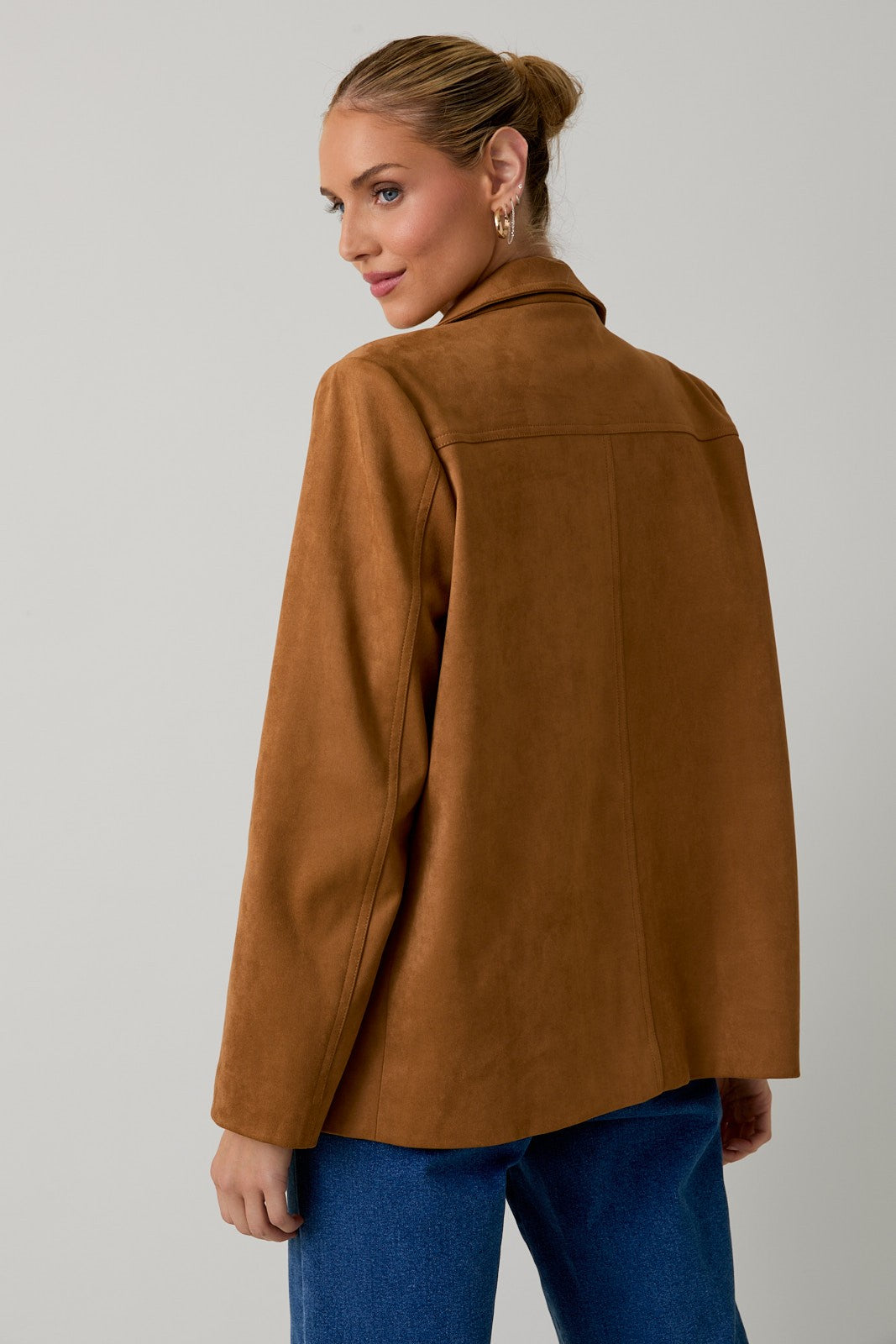 Vegan Suede Oversized Blazer