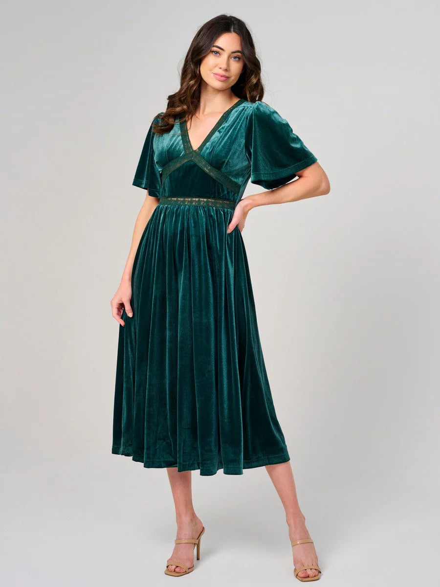 Velvet Lace Accented Dress