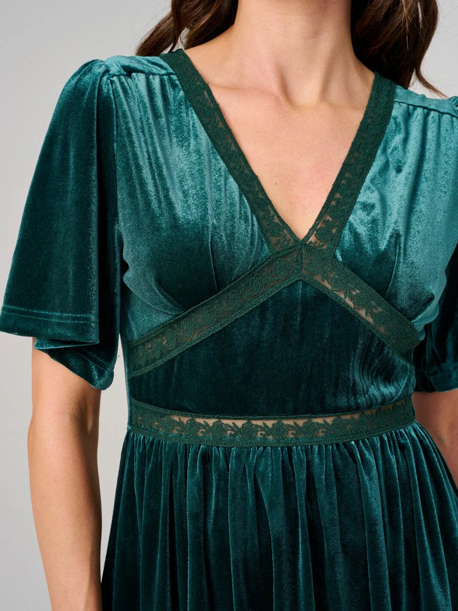 Velvet Lace Accented Dress