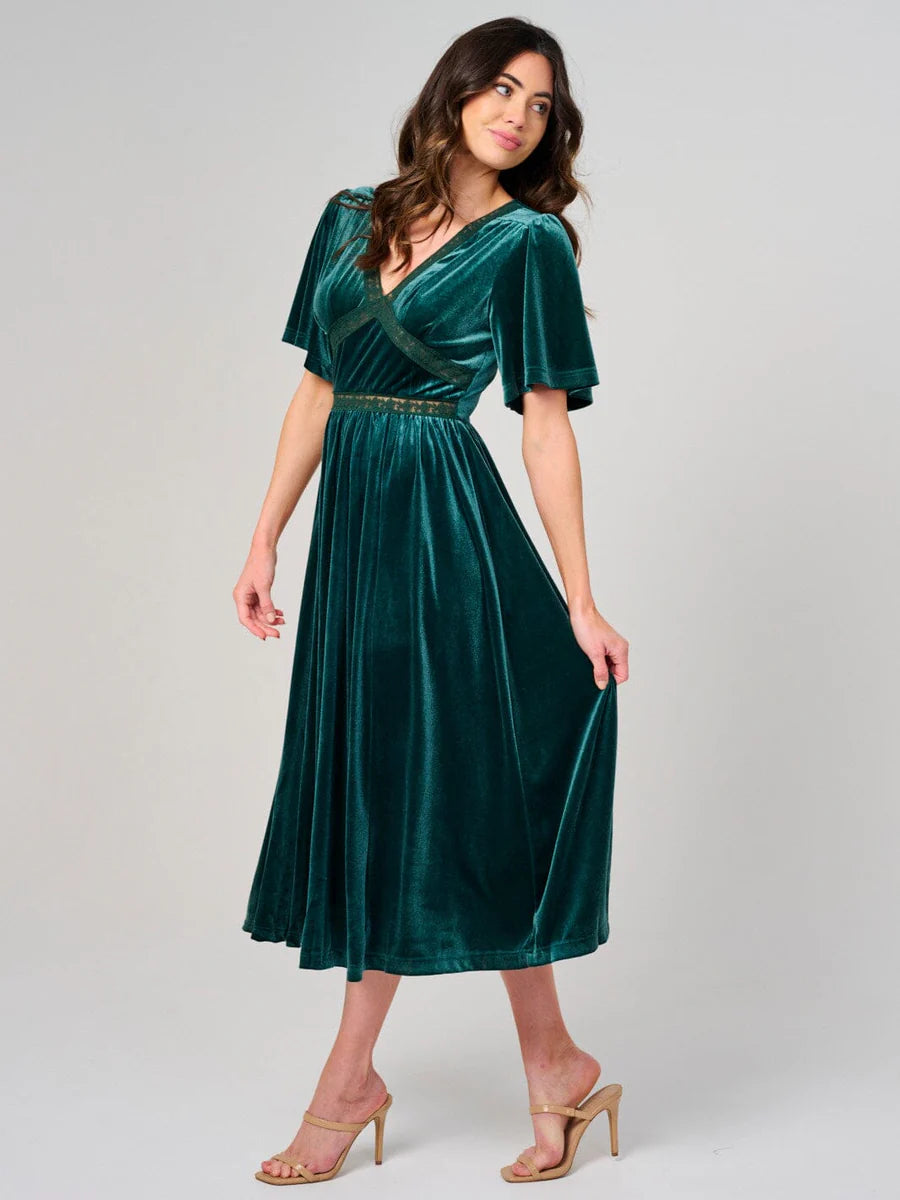 Velvet Lace Accented Dress