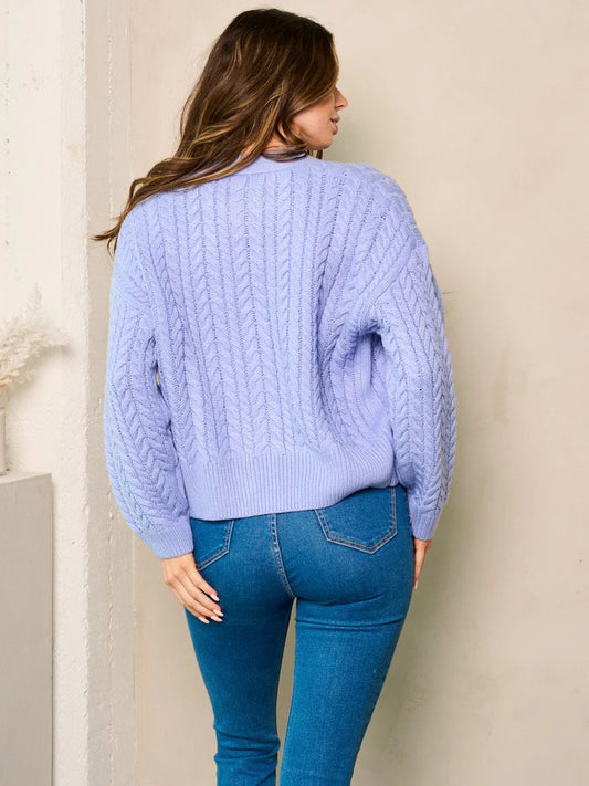 Puff Sleeve Knit Cardigan