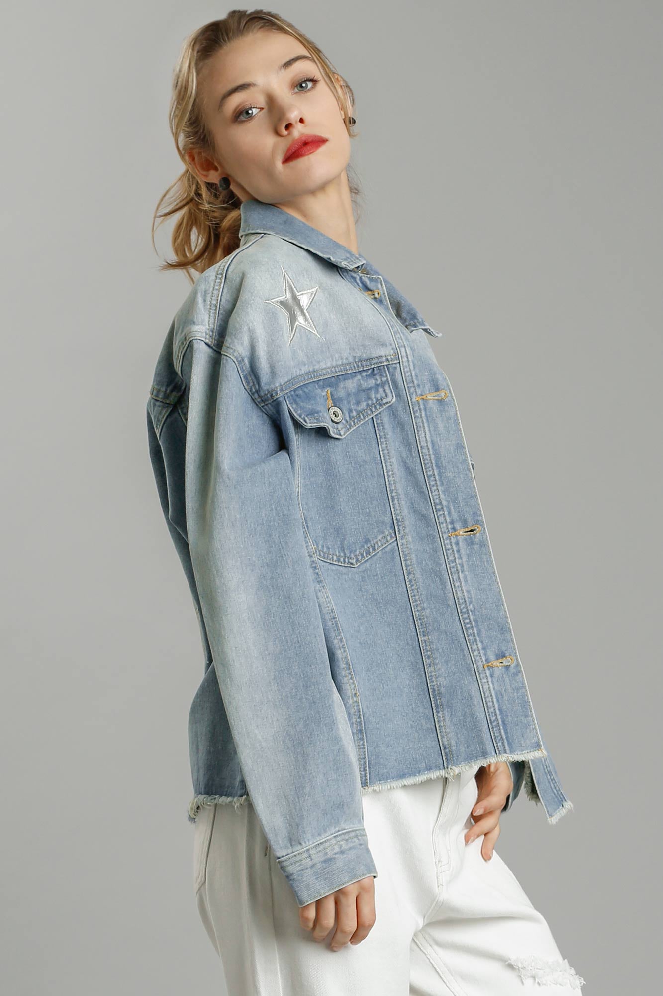 Silver Star Patch Denim Jacket