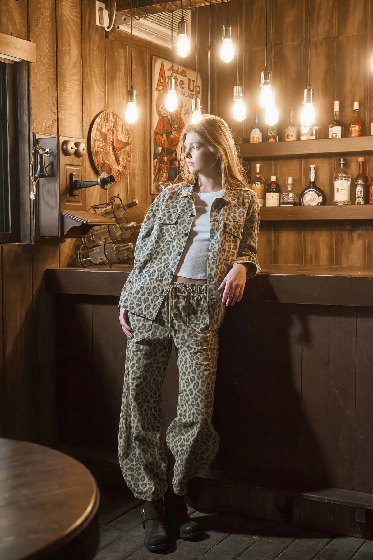Leopard Print Collared Shacket