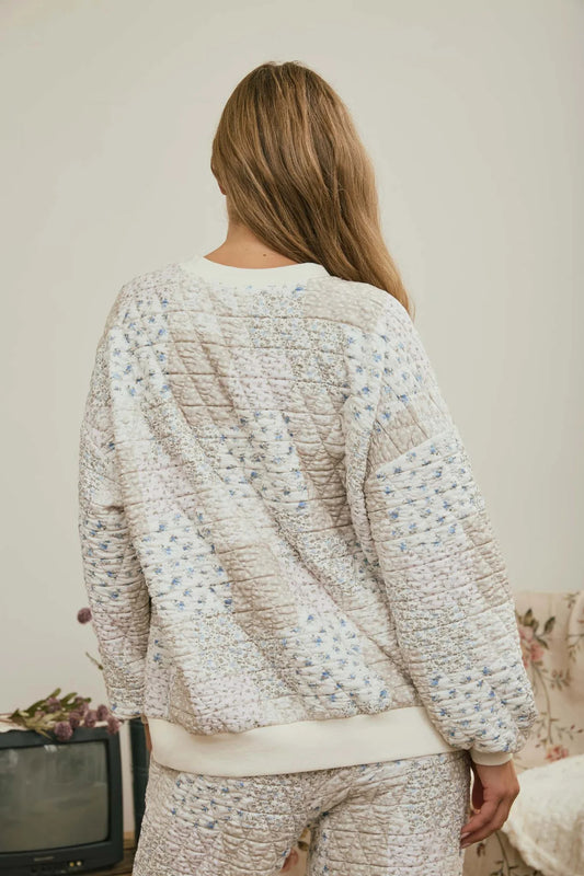 Patchwork Sweatshirt - Cream