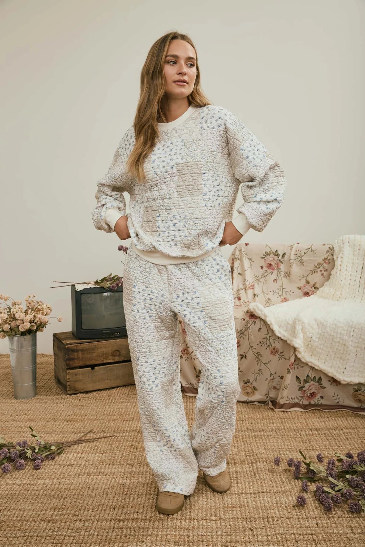Patchwork Sweatshirt - Cream