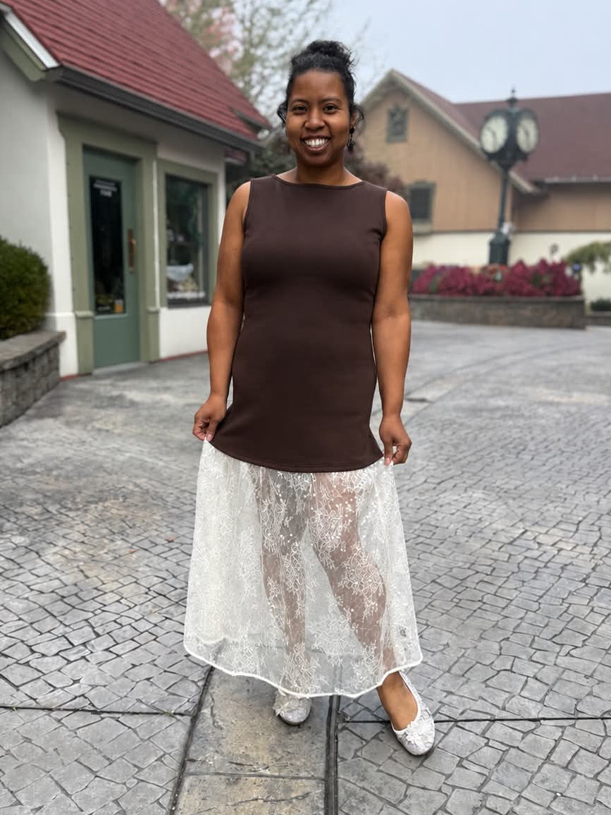Lace Skirt Sleeveless Dress