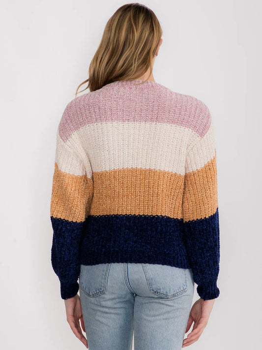 Bold Striped Sweater - Pink