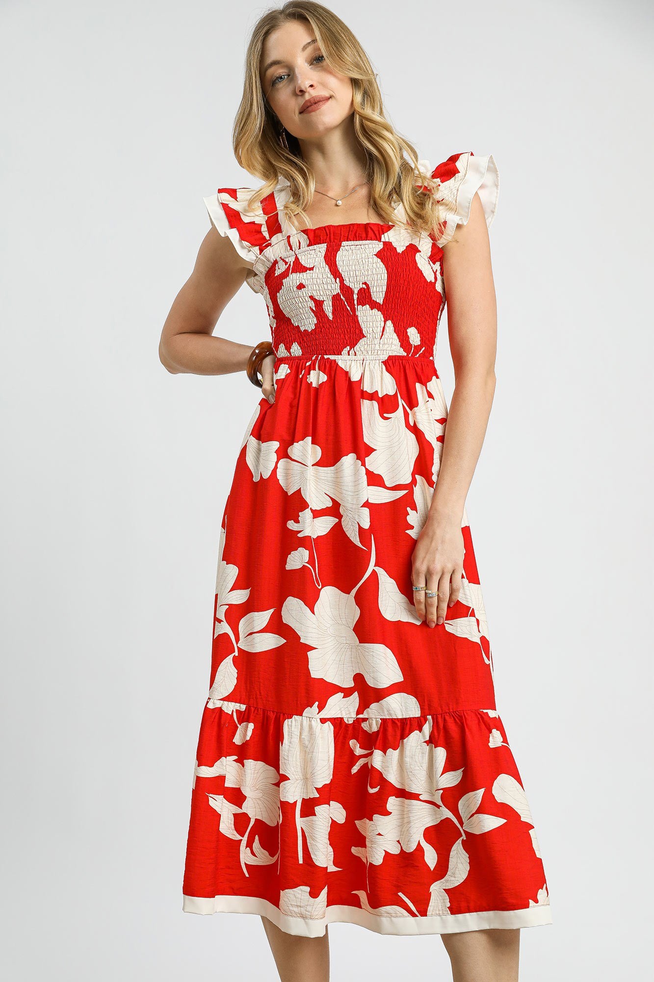 Tiered Smocked Midi Dress