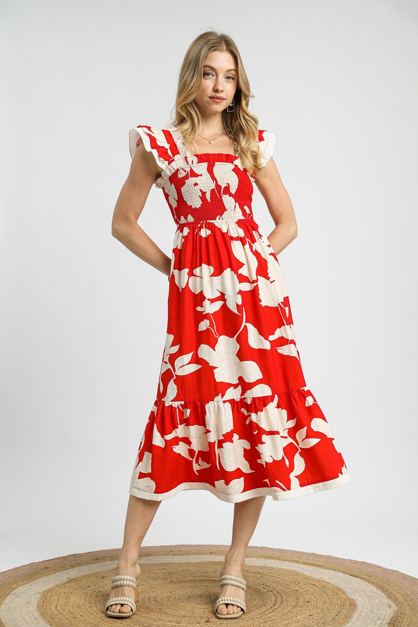 Tiered Smocked Midi Dress