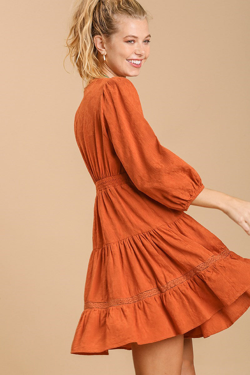 Eyelet Detail Dress