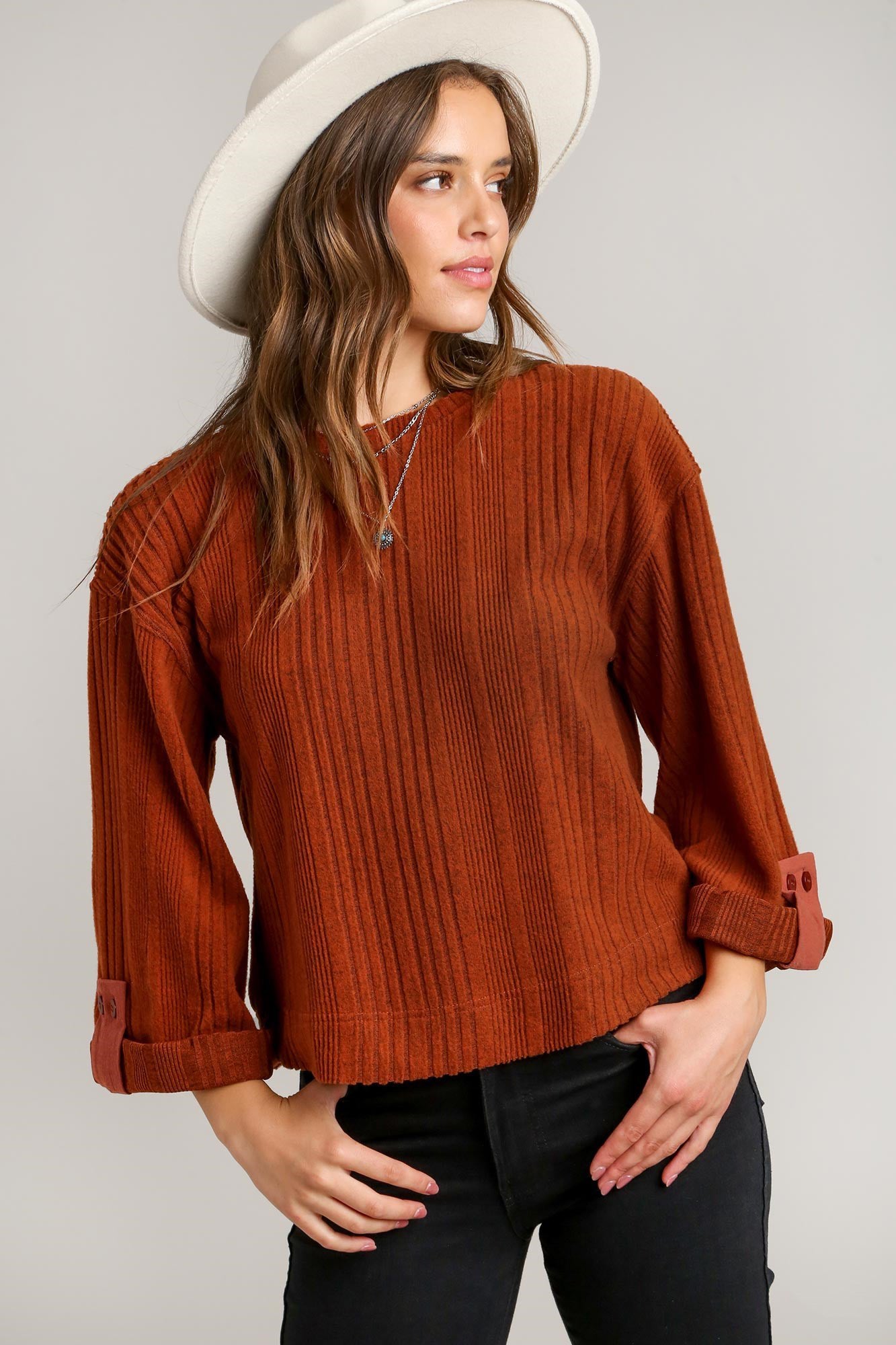 Button Cuff Sweater