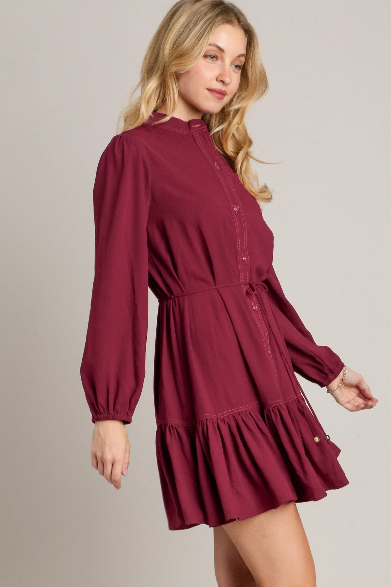 Ruffled Shirt Dress