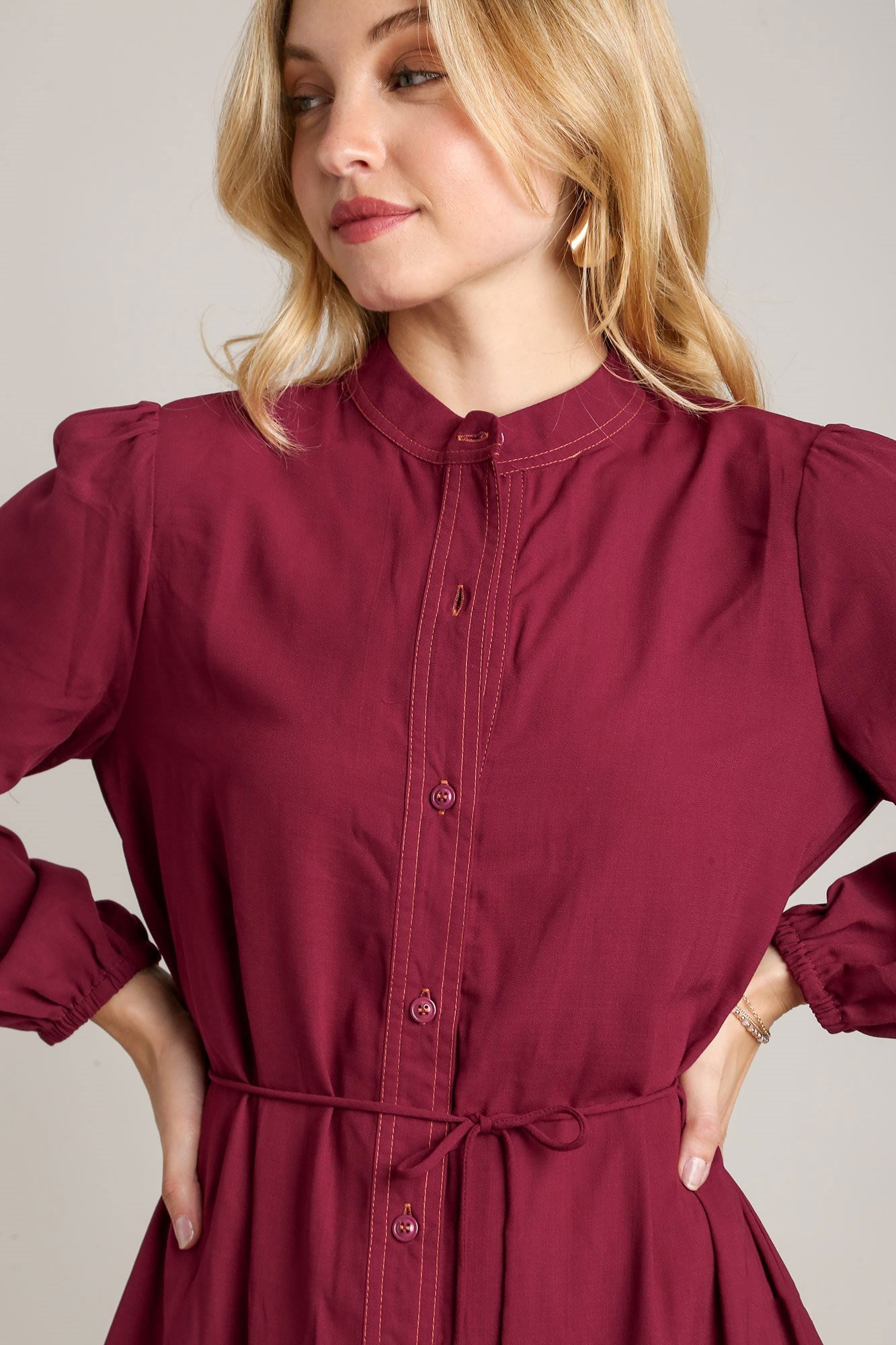 Ruffled Shirt Dress