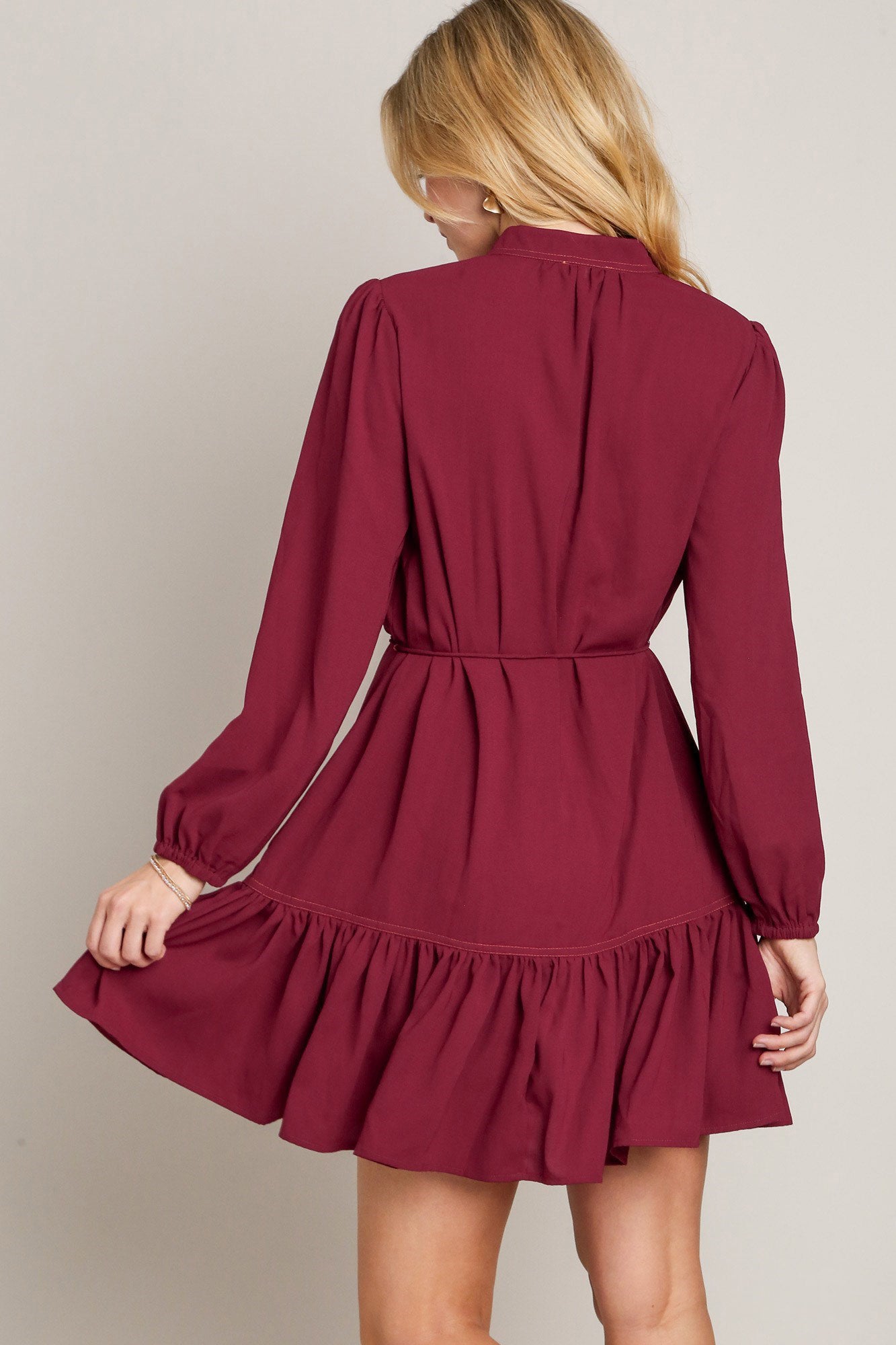 Ruffled Shirt Dress