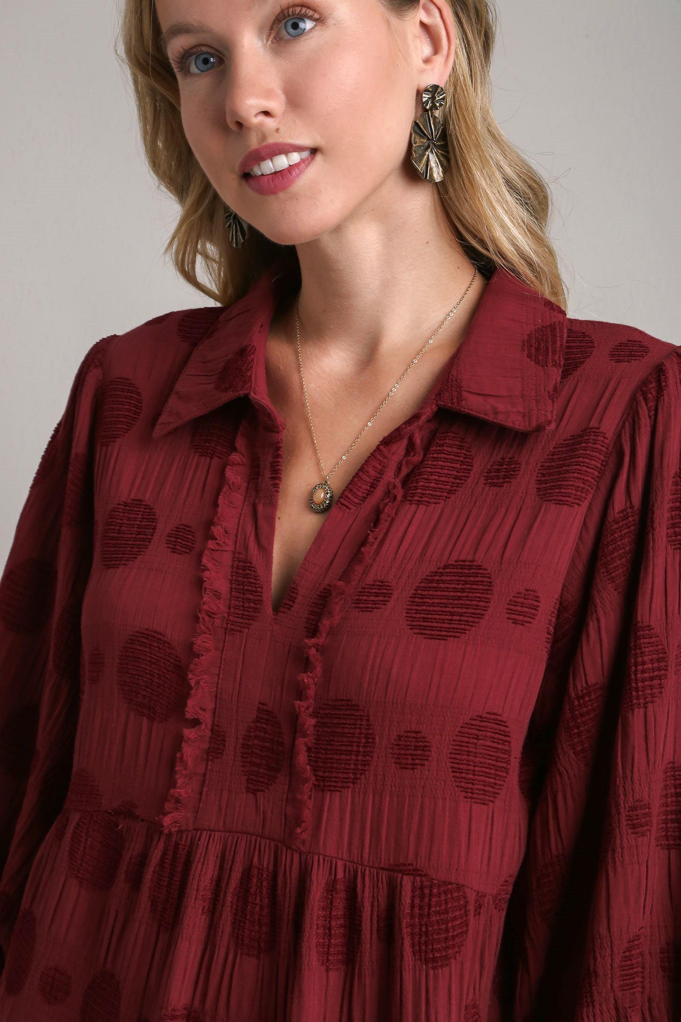 Polka Dot Wine Dress