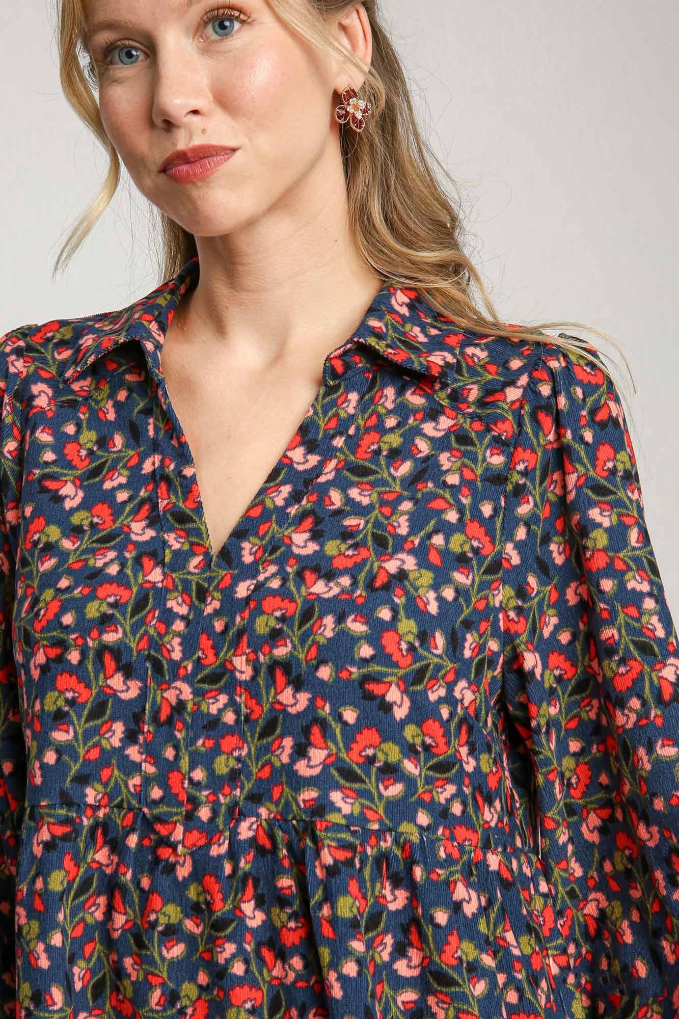 Collared Floral Dress