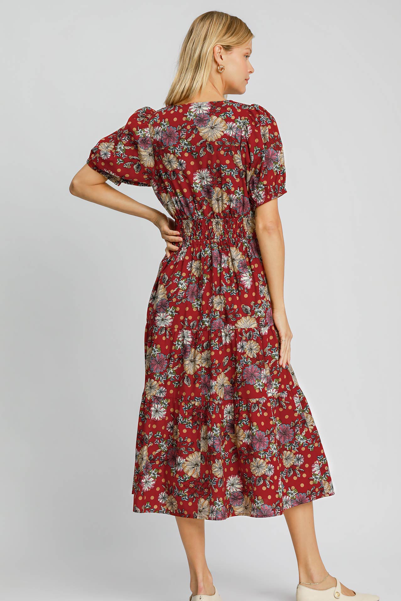 Floral Tiered Midi Dress