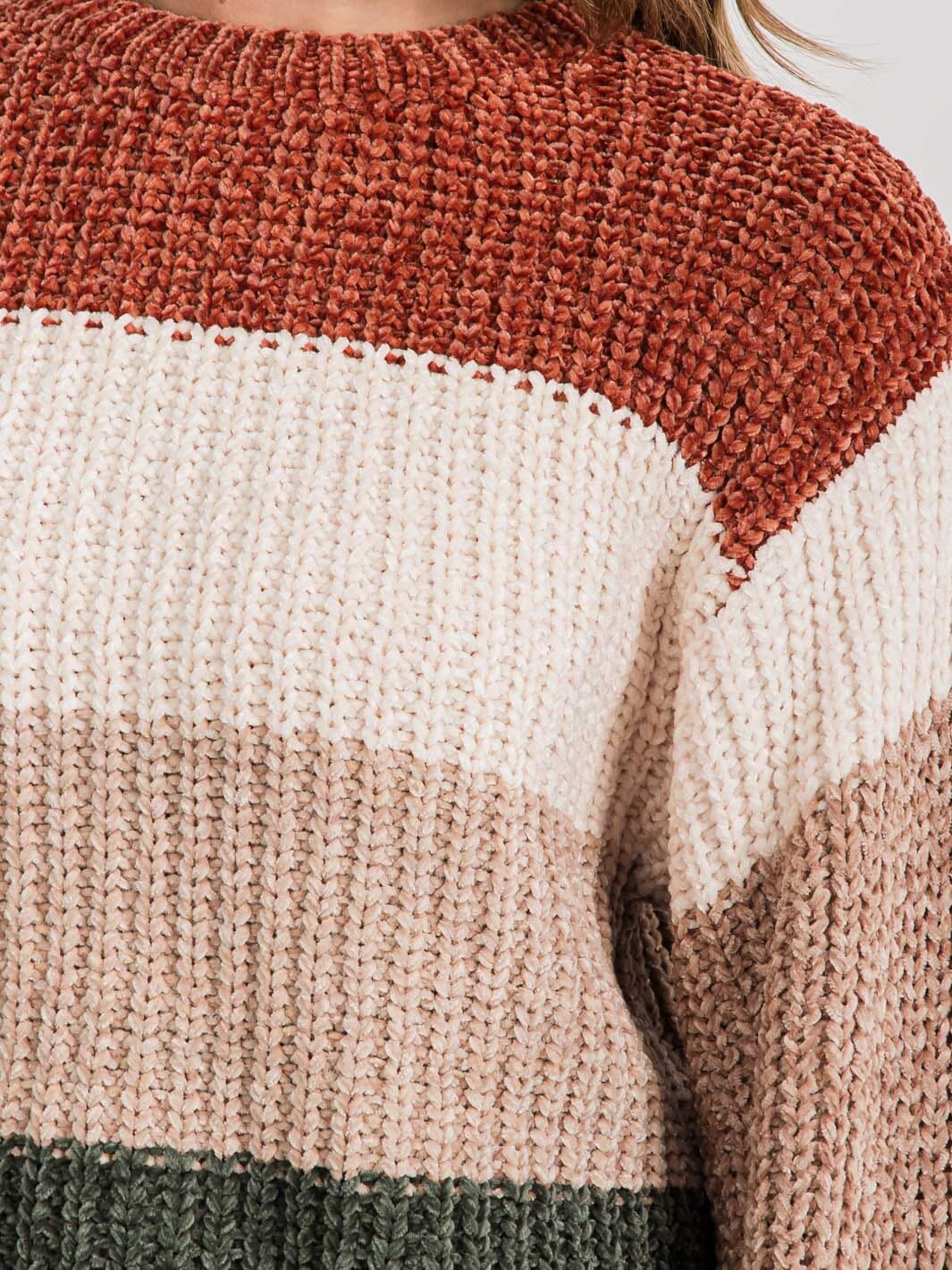 Bold Striped Sweater - Rust