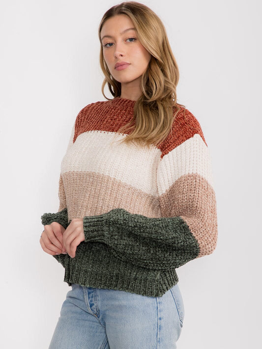 Bold Striped Sweater - Rust