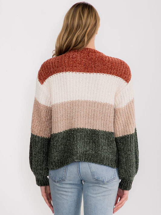 Bold Striped Sweater - Rust