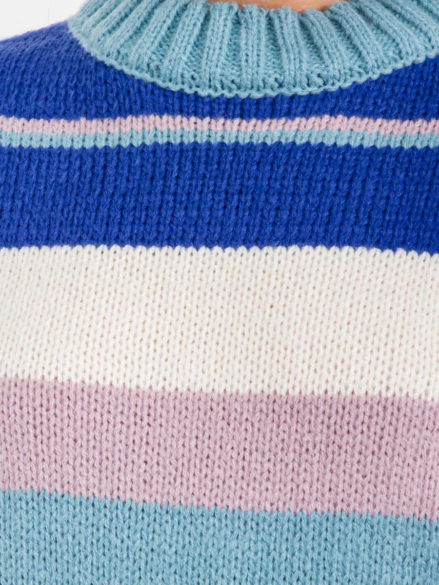Contrasting Stripes Knit Sweater