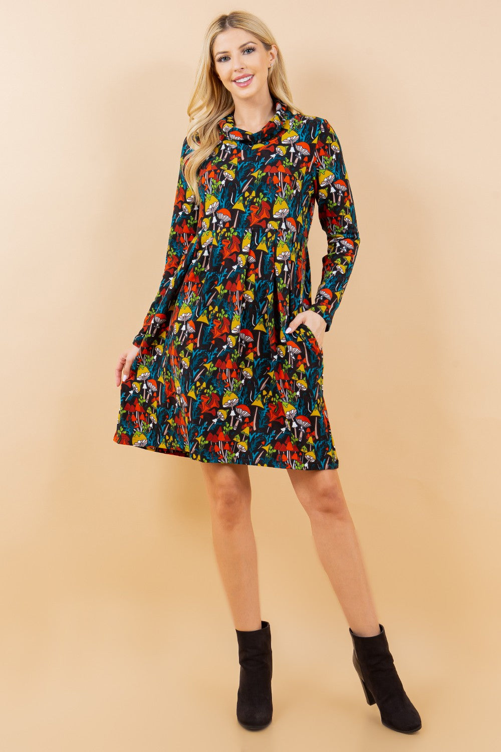 Vivid Mushroom Tunic Dress