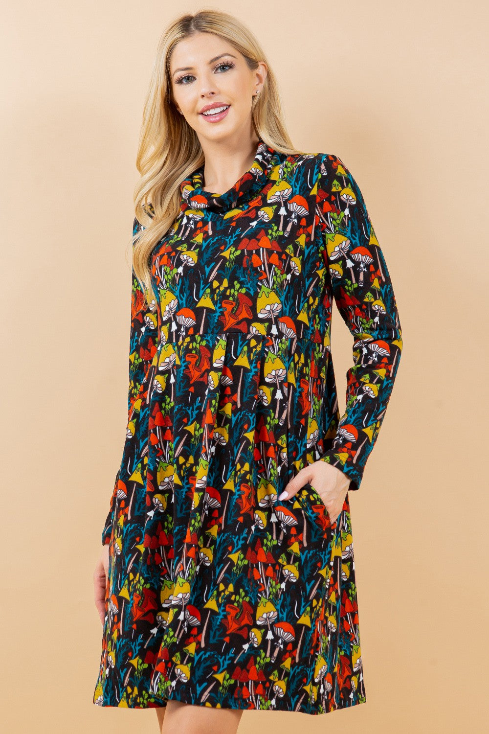 Vivid Mushroom Tunic Dress