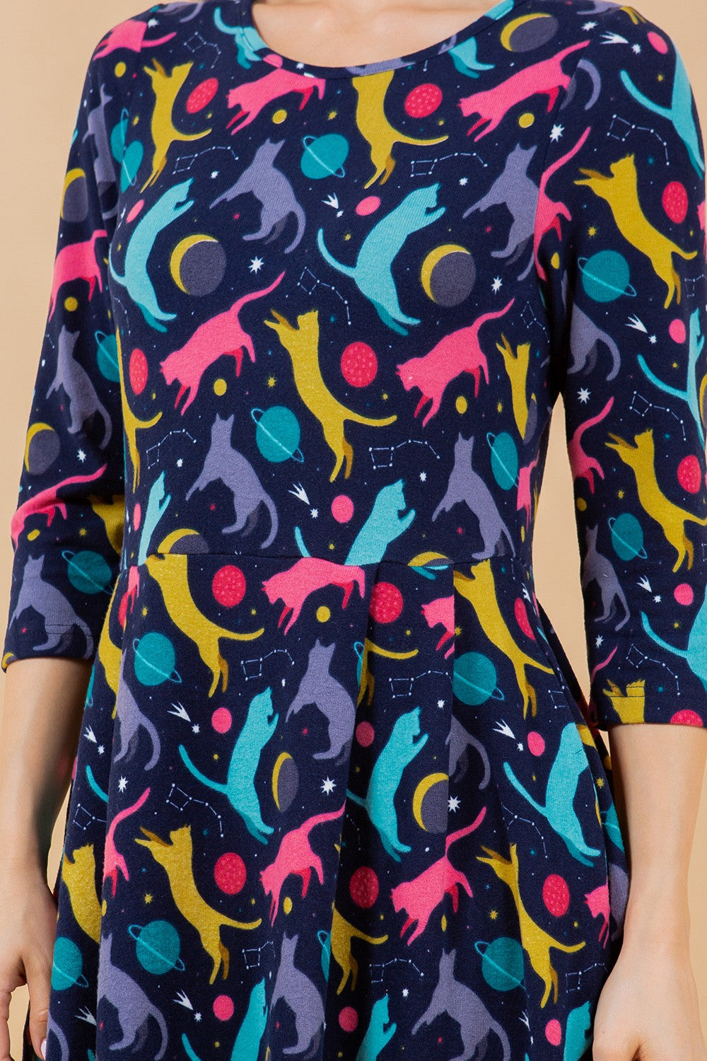 Cats and Constellations Sweater Dress