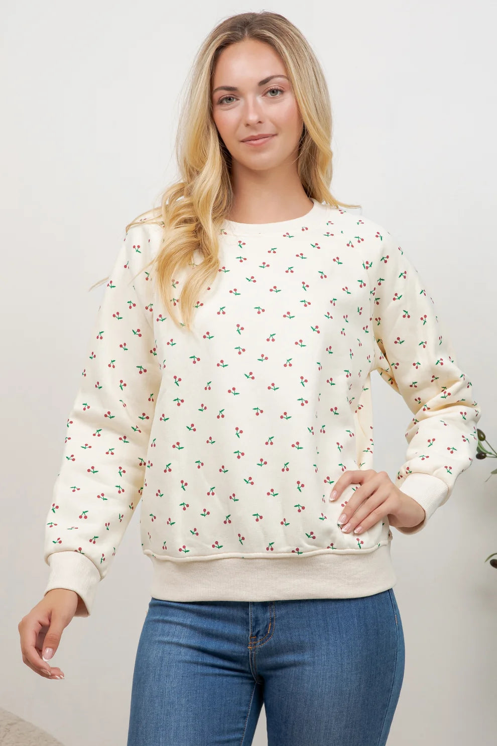 Cherry Print Sweatshirt