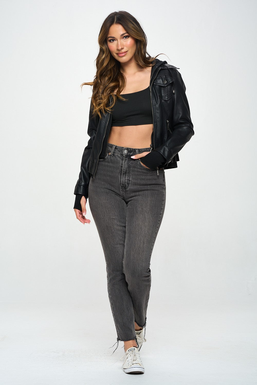 Girl Next Door Hooded Jacket - Black