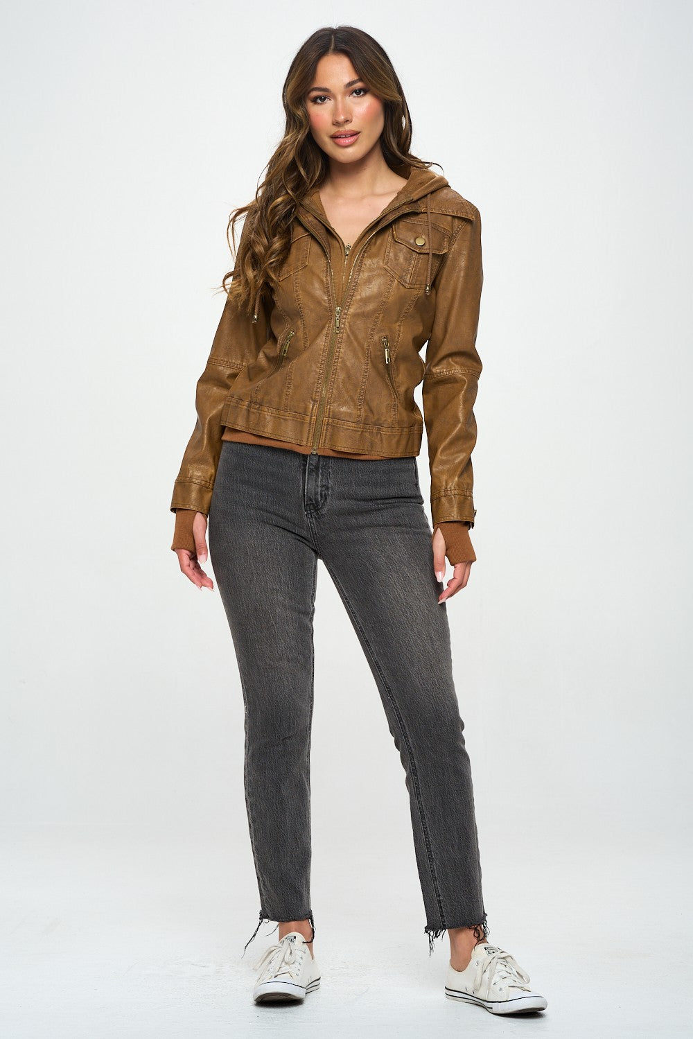 Girl Next Door Hooded Jacket - Camel