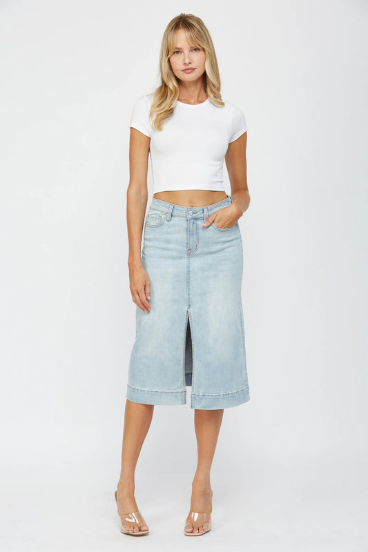 A Line Denim Skirt