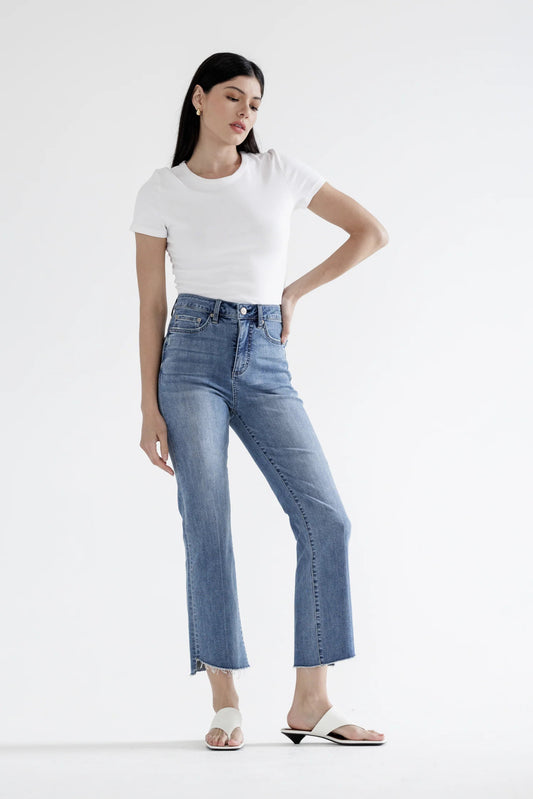 Tummy Control Bootcut Flare Crop Jean
