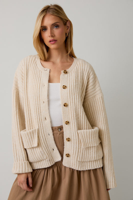 Button Down Knit Cardigan