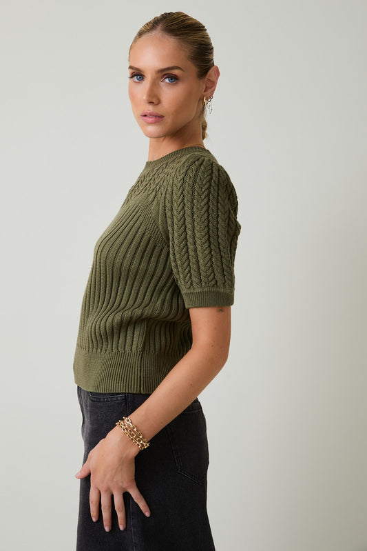 Puff Sleeve Knit Sweater Top