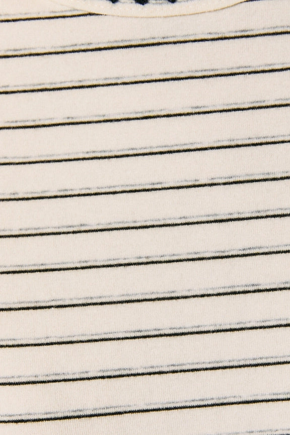 Stitch Detail Stripe Top - Cream