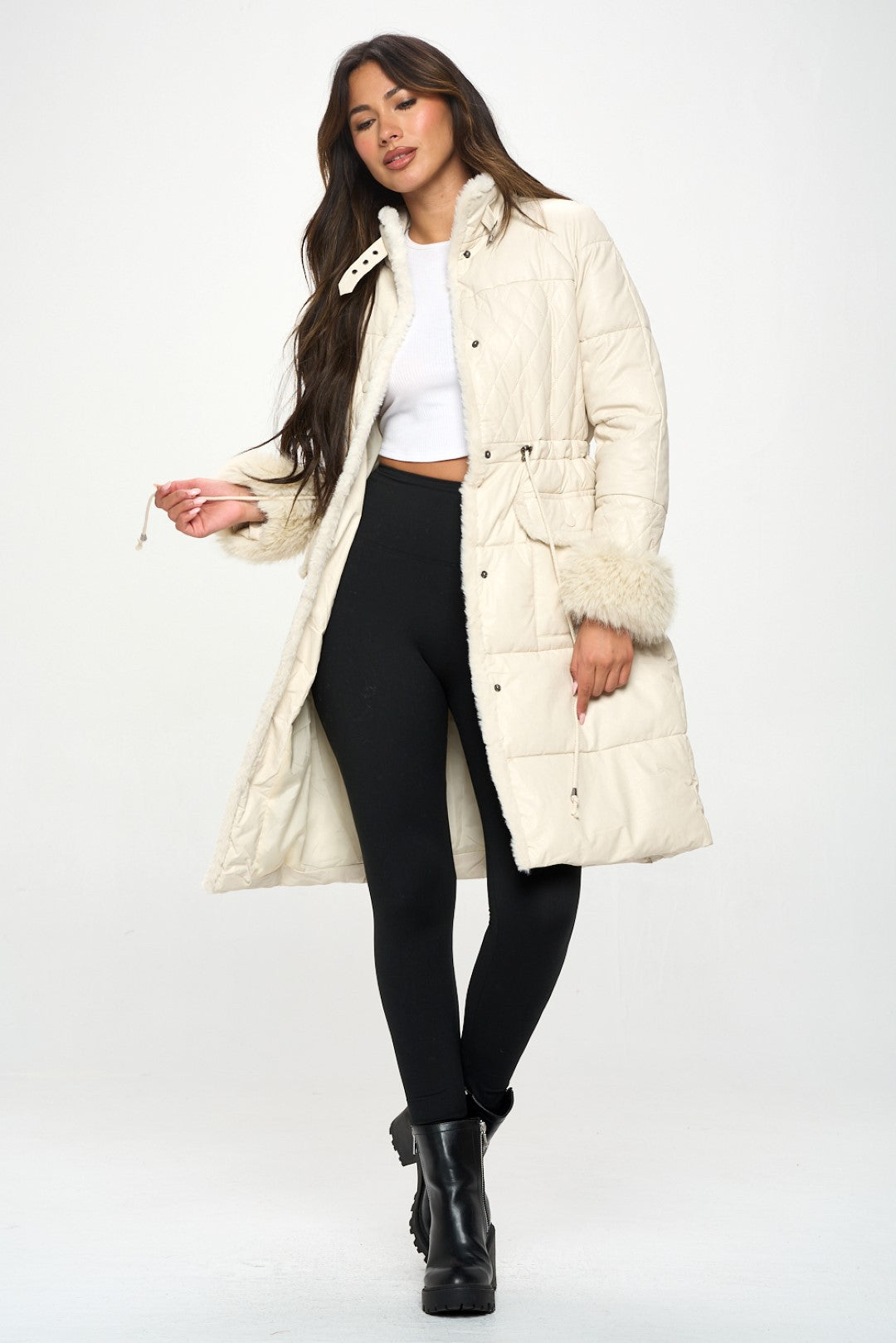 Buckle Collar Puffer Coat